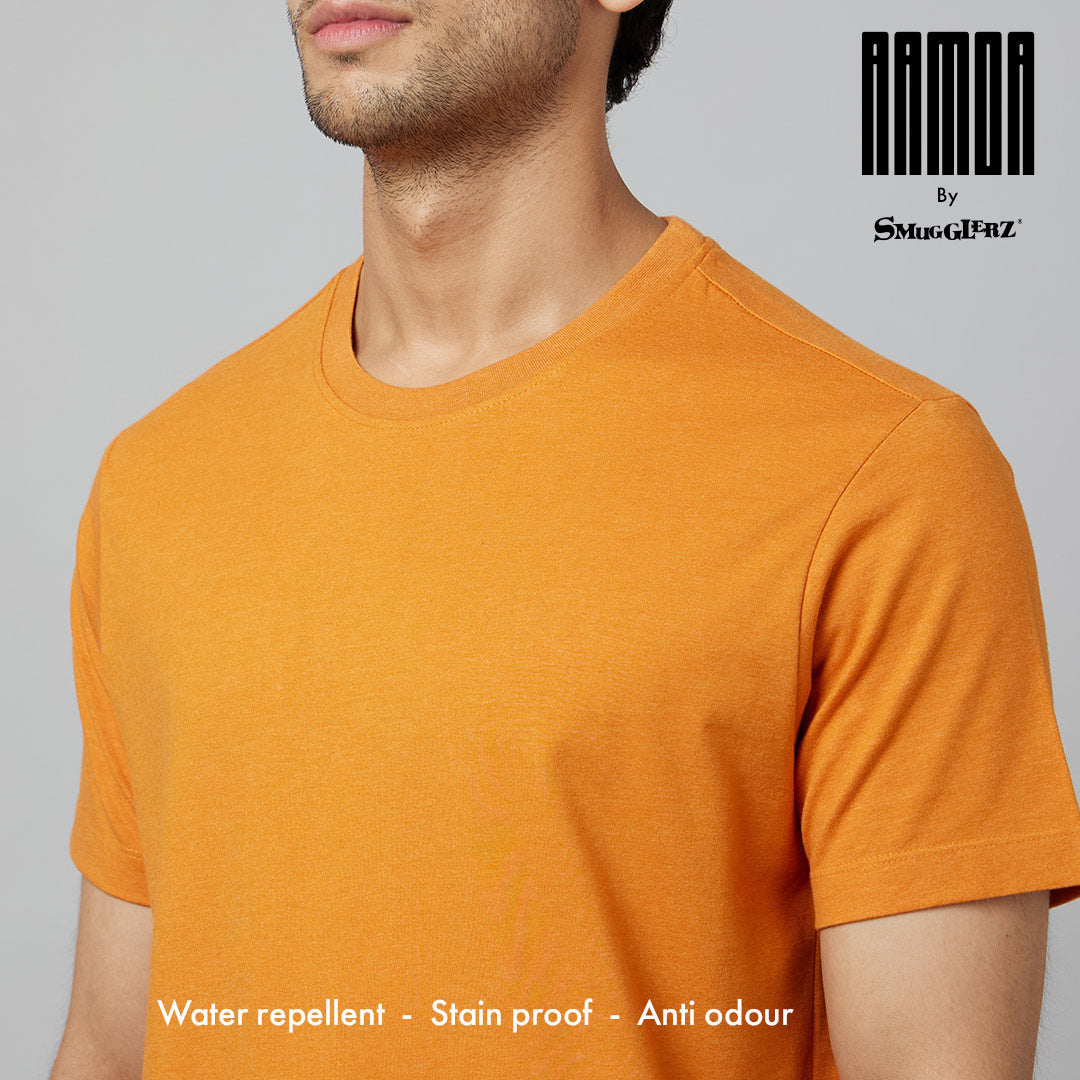 MEN'S-ARMOR-CREW NECK T-SHIRT-ORANGE MARMALADE