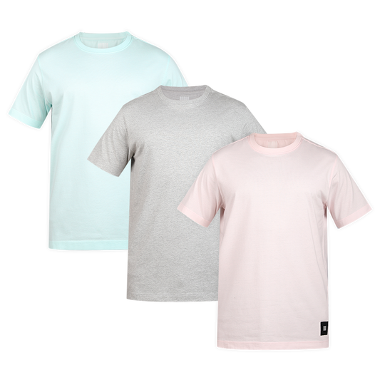 MEN'S ARMOR CREW NECK T-SHIRT 3 PC PACK LT.BLUE-PINK-GREY