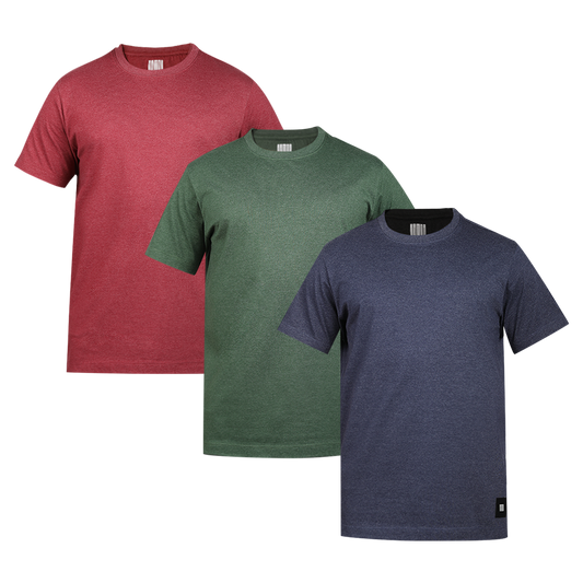 MEN'S ARMOR CREW NECK T-SHIRT 3 PC PACK RED-GREEN-NAVY