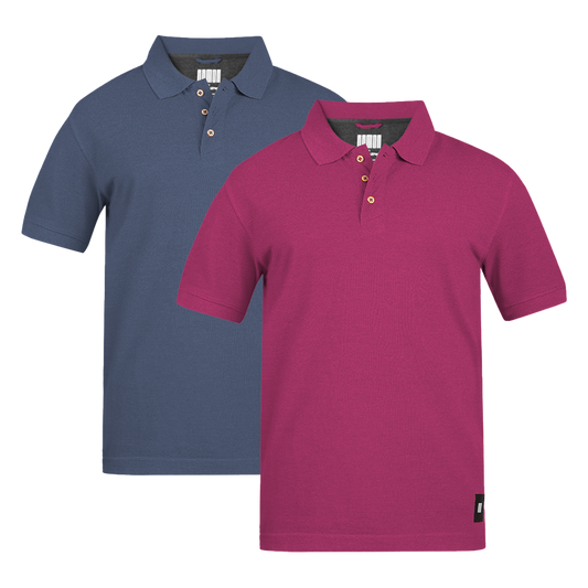 MEN'S ARMOR POLO 2 PC PACK MAROON-NAVY