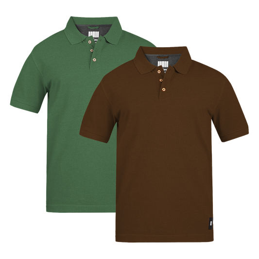 MEN'S ARMOR POLO 2 PC PACK GREEN-BROWN