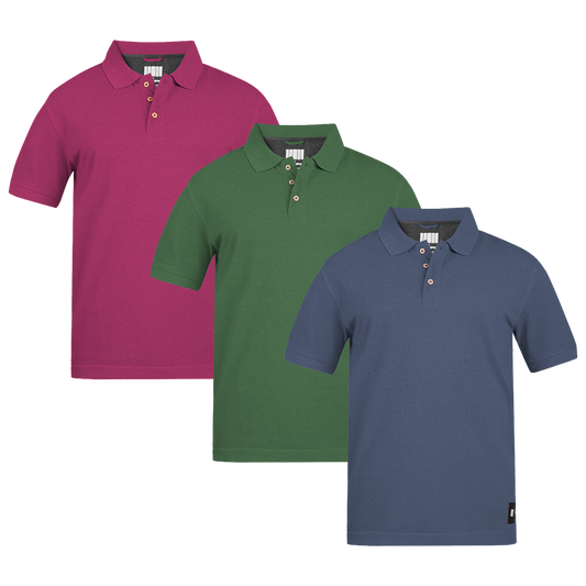 MEN'S ARMOR POLO 3 PC PACK RED-GREEN-NAVY