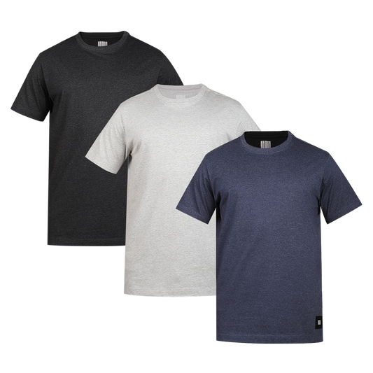 MEN'S ARMOR CREW NECK T-SHIRT 3 PC PACK CHARCOAL-GREY-NAVY