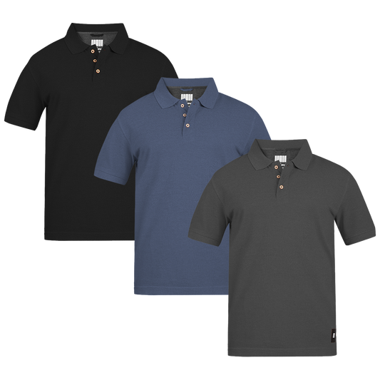 MEN'S ARMOR POLO 3 PC PACK NAVY-BLACK-CHARCOAL