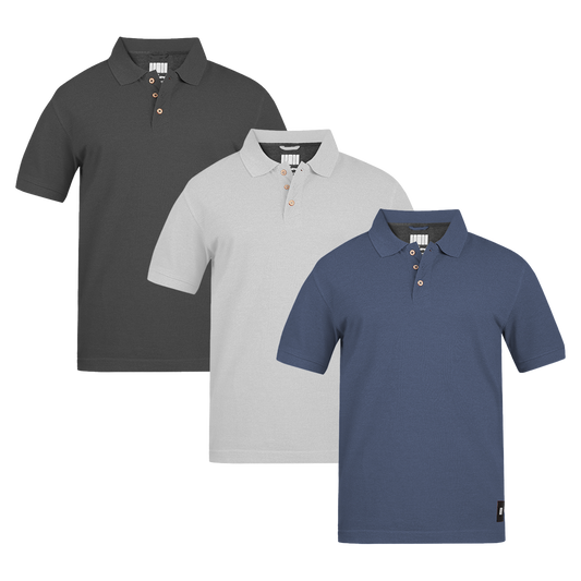 MEN'S ARMOR POLO 3 PC PACK CHARCOAL-GREY-NAVY