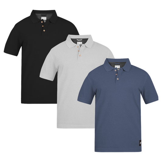 MEN'S ARMOR POLO 3 PC PACK BLACK-GREY-NAVY