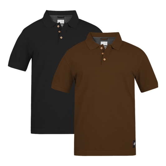 MEN'S ARMOR POLO 2 PC PACK BLACK-BROWN