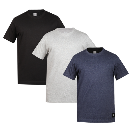 MEN'S ARMOR CREW NECK T-SHIRT 3 PC PACK BLACK-GREY-NAVY